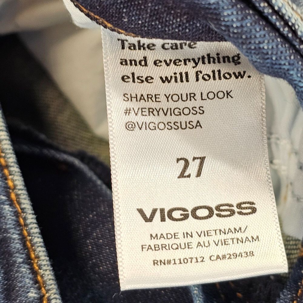 Vigoss Thompson Tomboy Jeans Stretch Distressed Ripped Blue Womens Size 27 EUC - Picture 6 of 15